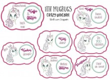 Stickserie ITH - Crazy Unicorn Mug Rugs